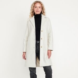 Old Navy Cream Trench Coat Relaxed Car Coat